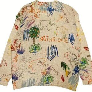 Elephant Crayon Scribble Drawing Sweater